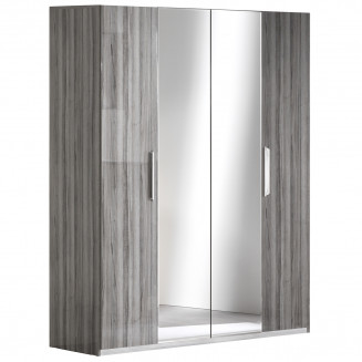 Betty - Armoire 4 Portes avec Miroir Central
