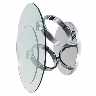Venetia - Table Basse Acier et 2 Plateaux Verre
