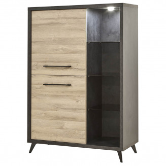 Emile - Vitrine 2 Portes avec Eclairage Led