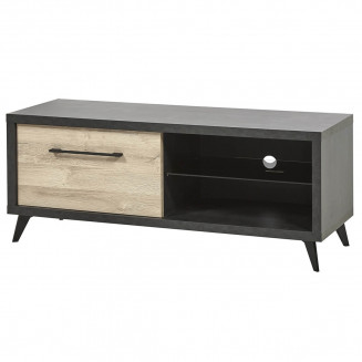 Emile - Meuble TV 1 Porte 2 Niches bi-ton