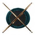 Kaena - Fauteuil Velours Bleu et Piétement Doré