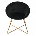 Kaena - Fauteuil Velours Noir et Piétement Doré