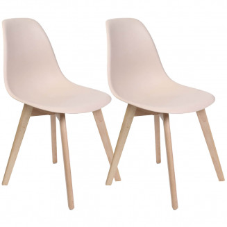 Melya - Lot de 2 Chaises Scandinaves Roses