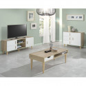 Aneby - Buffet 1 Porte 3 Tiroirs Effet Bois