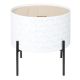 Corally - Table d'Appoint Ronde Blanche avec Coffre