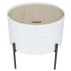 Corally - Table d'Appoint Ronde Blanche avec Coffre