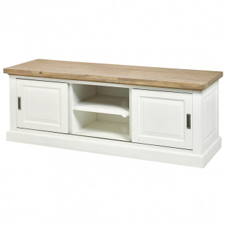 DRESDE - Meuble TV 2 Portes Acacia Massif