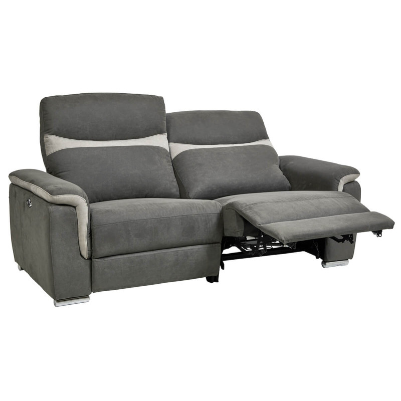 Cayuga - Canapé Relax Electrique 3 Places Gris