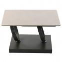 Ceres - Table Basse Plateaux Verre Gris Pierre