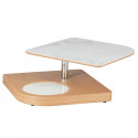 Khaz - Table Basse avec Plateau Excentré Effet Marbré