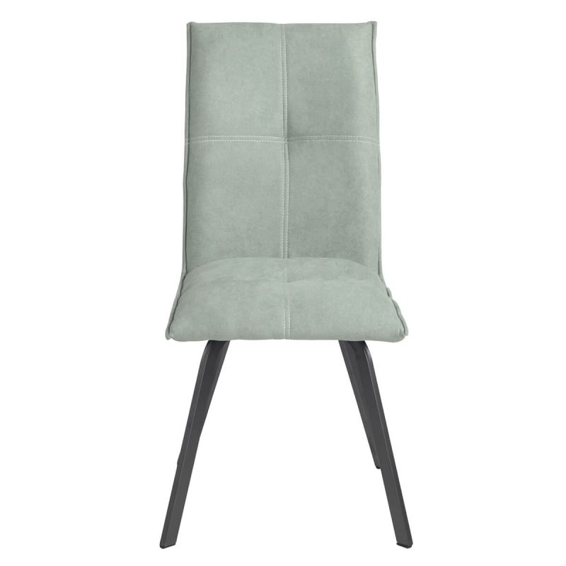 Chaise haute pour poupons - Florence bois gris tissu vert - Barrutoys