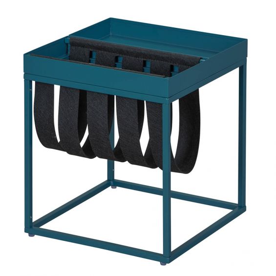 Stacio - Table d'Appoint Turquoise avec Porte-Brochure