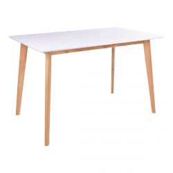 GRAM - Table Repas 120x70cm Naturelle et Blanche