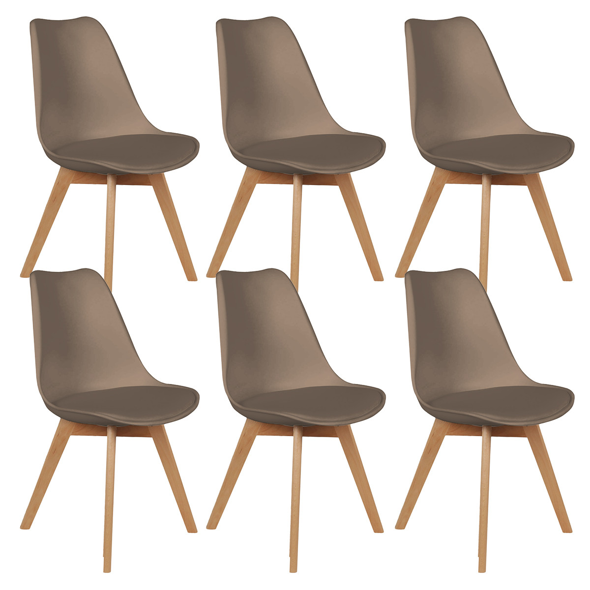 Chaise Altobuy MEDALINE - Lot De 2 Chaises Scandinaves Taupe