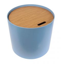 BRUST - Table Basse Ronde Bleue avec Coffre
