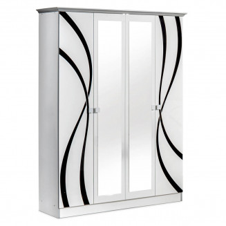 Sylla - Armoire 4 Portes avec Miroir Central