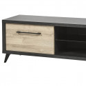 Emile - Meuble TV 1 Porte 2 Niches Aspect Bois et Béton