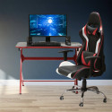 Gaming - Bureau Métallique Noir et Rouge