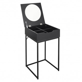 AARON - Coiffeuse Noire avec Miroir Intégré