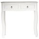 Clemence - Console Blanche 2 Tiroirs Style Baroque