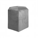 Alessia - Pouf Hexagonal 35cm Velours Côtelé Gris Foncé