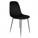 Alessia - Lot de 4 Chaises Velours Côtelé Noires