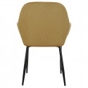 Alessia - Lot de 4 Fauteuils Velours Côtelé Jaune Moutarde