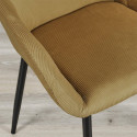 Alessia - Lot de 4 Fauteuils Velours Côtelé Jaune Moutarde