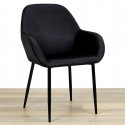 Alessia - Lot de 4 Fauteuils Velours Côtelé Noir