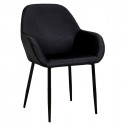 Alessia - Lot de 4 Fauteuils Velours Côtelé Noir