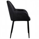 Alessia - Lot de 4 Fauteuils Velours Côtelé Noir