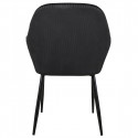 Alessia - Lot de 4 Fauteuils Velours Côtelé Noir