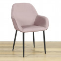 Alessia - Lot de 4 Fauteuils Velours Côtelé Rose