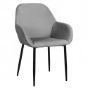 Alessia - Lot de 4 Fauteuils Velours Côtelé Gris