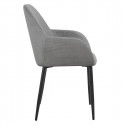 Alessia - Lot de 4 Fauteuils Velours Côtelé Gris