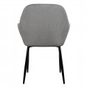 Alessia - Lot de 4 Fauteuils Velours Côtelé Gris