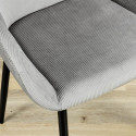 Alessia - Lot de 6 Fauteuils Velours Côtelé Gris