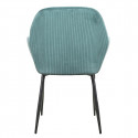 Alessia - Lot de 4 Fauteuils Velours Côtelé Bleu Canard