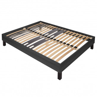 FACILKIT - Sommier Démontable 140x190cm Gris Cendré