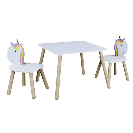 Unicorn - Ensemble Table et 2 Chaises Enfant Motif Licorne