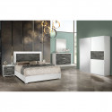 IZIA GRISE - Armoire 2 Portes Coulissantes avec Miroir