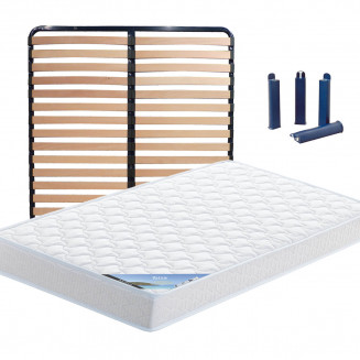 IBIZA - Pack Matelas + Lattes 140x200 + Pieds