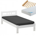 ALASKA - Pack Lit 90x200 + Lattes + Matelas Maldives