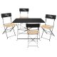 Malam - Ensemble Table Repas Pliante + 4 Chaises Pliantes Noires