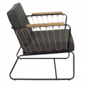 LUCAS - Fauteuil Simili Cuir Marron Foncé