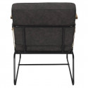 LUCAS - Fauteuil Simili Cuir Marron Foncé