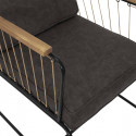 LUCAS - Fauteuil Simili Cuir Marron Foncé