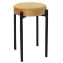 STACK - Tabouret Empilable Rond Velours Ocre
