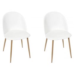 MADDY - Lot de 2 Chaises Scandinaves Blanches