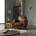 GANSSI - Ensemble Fauteuil + Canapé 2P Marron Aspect Vieilli